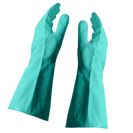 Best Clean Latex Free Vinyl Free Reusable Nitrile Dishwashing Gloves 15 Mils Thick for Maximum Dexterity and Durability, Small