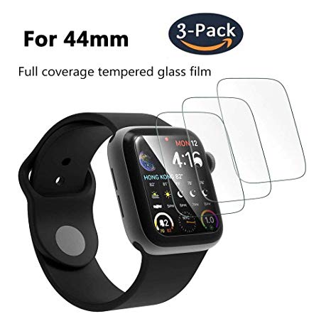 [3-Pack] Apple Watch Serie 4 44mm Screen Protector,Penacase[9H Hardness] [Anti-Scratches] [Anti-Fingerprint] Tempered Glass Screen Protector Film Compatible Watch Serie 4 44mm