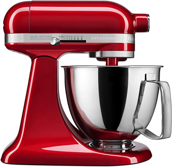 KitchenAid KSM3316XCA Artisan Mini Stand Mixers, 3.5 quart, Candy Apple Red