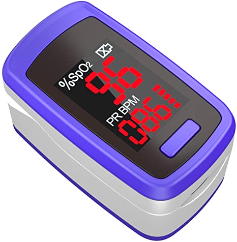 Fingertip Pulse Oximeter, Blood Pulse Oximeter, Portable Digital Blood Oxygen Pulse Rate Monitor SpO2 Saturation Monitor