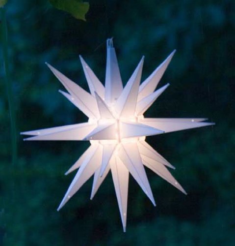 14" Lighted White Moravian Star Hanging Christmas Light