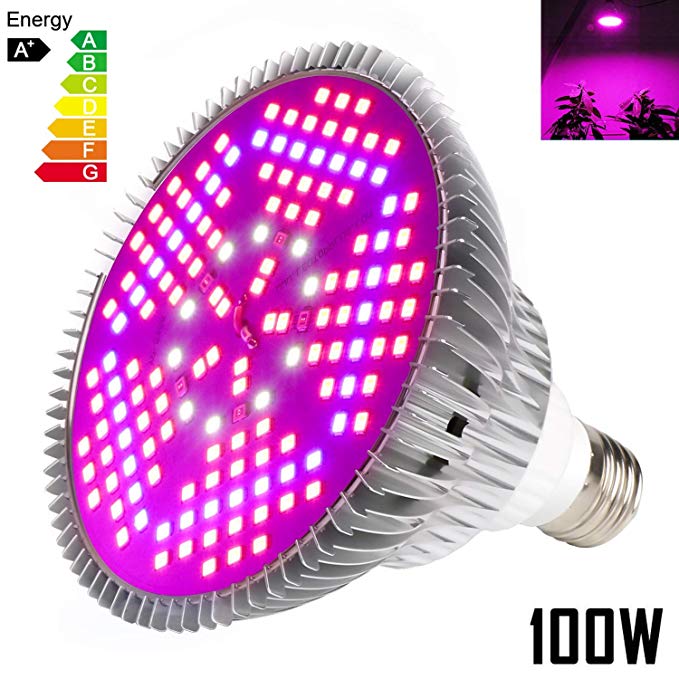 100W Led Grow Light Bulbs Full Spectrum,150 LEDs Indoor Plant Growing Lights Lamp for Vegetable Greenhouse Hydroponic, E26 Indoor Grow Light AC 85~265V