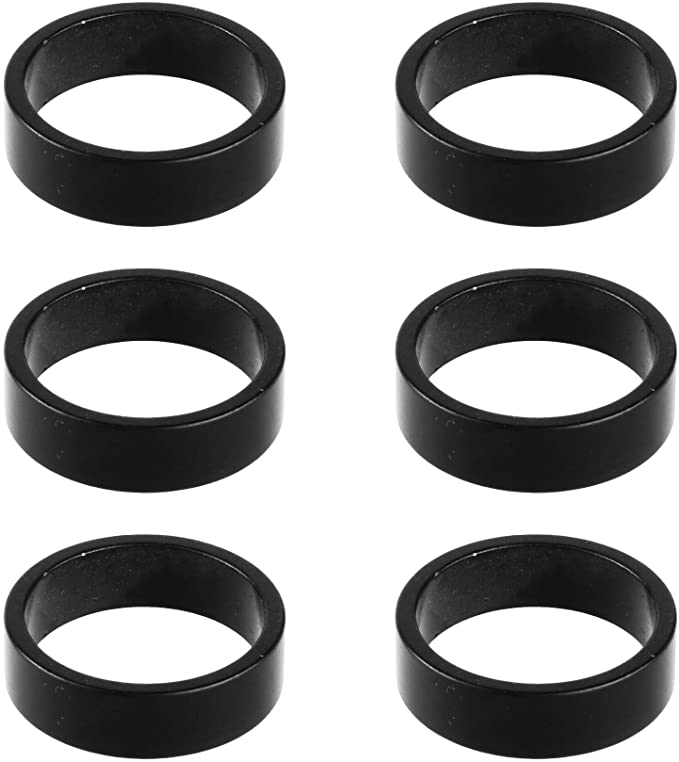 Bluecell 6pcs 10mm Aluminum Alloy Bike Headset Spacer Stem Spacer Bicycle Headset Washer for MTB Bike Road Bikes 1-1/8" Fork