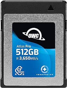 OWC 512GB Atlas Pro High-Performance CFexpress 4.0 Type B Memory Card, Professional Grade, up to 3000MB/s Write,3650MB/s Read, Capture up to 6K high bitrate Video