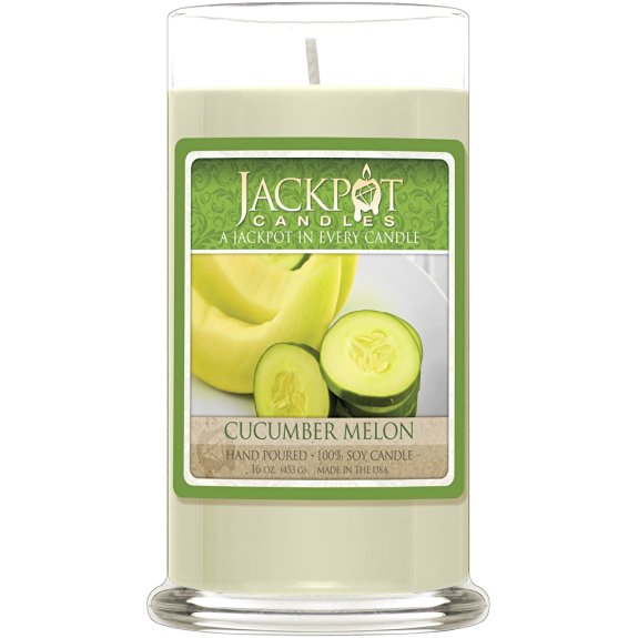Cucumber Melon Candle with Ring Inside (Surprise Jewelry Valued at $15 to $5,000) Ring Size 7