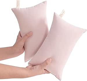 NTBAY Tiny Pillows, Down Alternative 7"x11" Microfiber Mini Pillows for Travel, Pets, Soft Machine Washable Small Pillows for Neck, Wrist, Lumbar and Knee, Pink