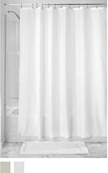 InterDesign Mildew-Free Water-Repellent Fabric Shower Curtain Liner - 54" x 78", White