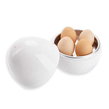 Egg Boiler, Bangcool Egg Cooker Easy 4 Eggs Microwave Boiler Rapid Egg Cooking Appliances (White)