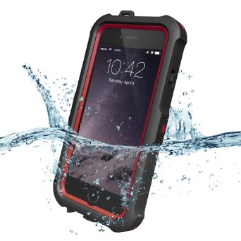 iPhone 6 Case iPhone 6s Case ZVE Waterproof case for iphone 66S Shockproof Durable Full Protection Case Cover Full-Body Rugged Water resistantDirtShockproof Case for Apple iPhone 6 with 47 Red