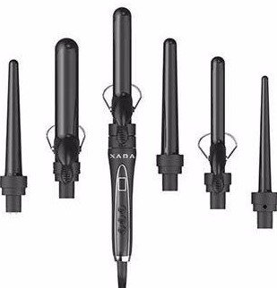 XARA 6 IN 1 CURLING IRON SET Professional ceramic ionic technology w/ Spring and Wand option (6in1) LCD SCREEN