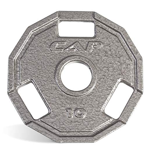 Cap Barbell Olympic 2-Inch 3-Grip Cast Iron Plate, Single