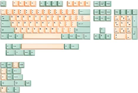 Drop Artifact Bloom Series Keycaps - Compatible with Full-Size, Tenkeyless, Compact 1800, HHKB, 75%, 67%, and 60% Mechanical Keyboard Layouts, 129 PBT Keycaps, dye-sub, Cherry Profile (Matcha Mango)