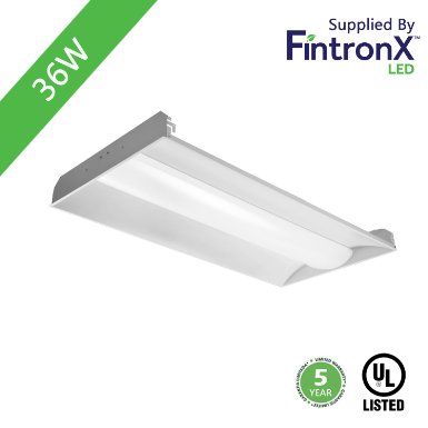 Fintronx 2x4 LED Lay-In Troffer, 36W, LED Panel Light, 5000K, Dimmable, Recessed mount, 5 years warranty