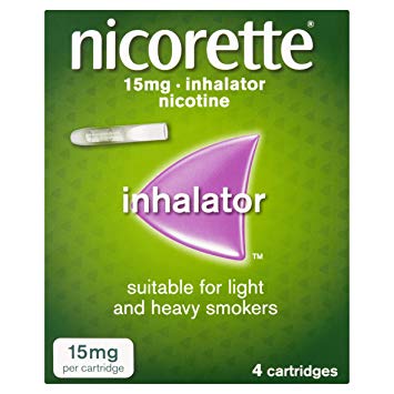 Nicorette Inhalator, 15 mg, 4 Cartridges (Stop Smoking Aid)