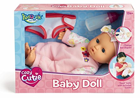 Kidoozie Snug and Hug Baby Doll – Includes Removable Diaper and a Bottle – Ages 12 Months and Up