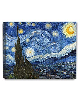 DECORARTS - Starry Night, Vincent Van Gogh Art Reproduction. Giclee Canvas Prints Wall Art for Home Decor. 20x16