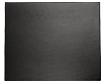 Dacasso Colors Faux Leather 17" x 14" Table Mat - Laptop Mat - Protective Mat, Midnight Black