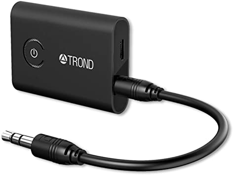 TROND 2-in-1 Bluetooth V5.0 Transmitter Receiver/Wireless 3.5mm Audio Adapter (AptX Low Latency for Both TX & RX, 2 Devices Simultaneously, for TV, Home Stereo or MP3 Player)