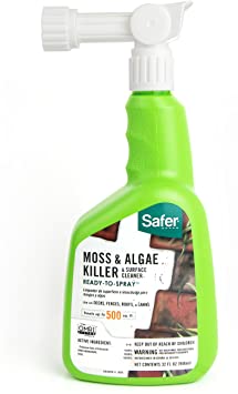 Safer Brand 5324 Moss and Algae Killer and Surface Cleaner, 32 oz. Hose Sprayer