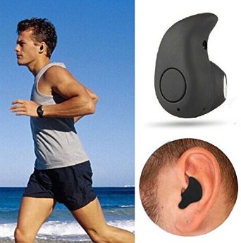 Bluetooth Earbud, NOVPEAK Mono Smallest In ear Wireless Handsfree Stereo Headphone Mini Earphone with Microphone for iPhone Samsung LG iPad and more IOS Android SmartPhones and Tablets Pc (Black)