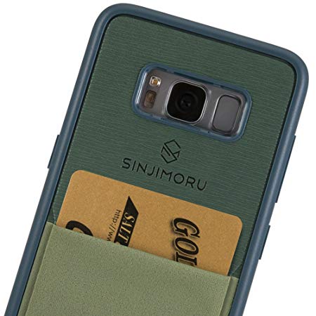 Sinjimoru Galaxy s8 Case with Sinji pouch Card Holder/Slim TPU Case with phone card Wallet for Samsung Galaxy S8 (2017) Sinji Pouch Case for Samsung Galaxy S8, Green.