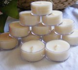 Soy Tealight Candles - 25 Unscented Clear Cup Candles With 6 To 8 Hour Burn Time