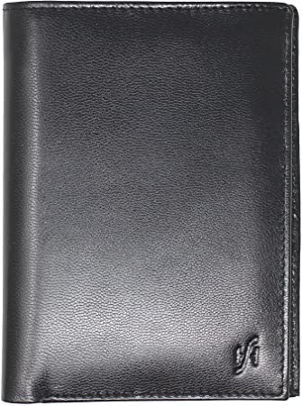 STARHIDE Leather Travel Wallet Passport Holder RFID Blocking Document Organiser Case 635 (Black)