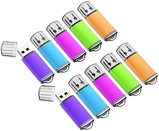 2GB USB Flash Drive 10 Pack Easy-Storage Memory Stick K&ZZ Thumb Drives Gig Stick USB2.0 Pen Drive for Fold Digital Data Storage, Zip Drive, Jump Drive, Flash Stick, Mixed Colors