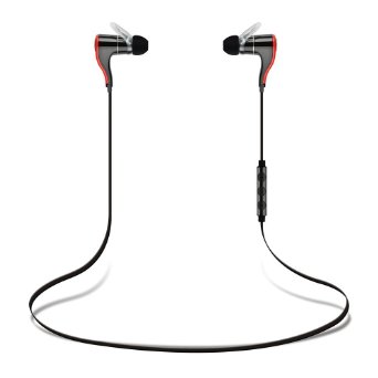 Top-Longer Wireless Bluetooth V40 Bluetooth Headphones Noise Cancelling Microphone Sweatproof Bluetooth Earbuds Earphones for iPhone and Android Smart Phone BlackRed