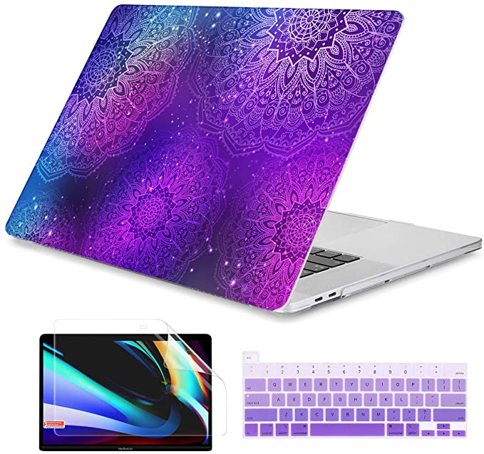 Dongke MacBook Pro 13 inch Case Model A2251/A2289 2020 Released, Plastic Hard Shell Case Cover for MacBook Pro 13 inch with Retina Display & Touch Bar Fits Touch ID, Purple Mandala