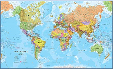 Maps International - Giant World Map - Mega-Map Of The World - 197cm (w) x 116.5cm (h) - Full Lamination