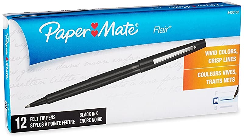 Paper Mate Flair Felt Tip Pens, Medium Point 0.7 mm Dozen