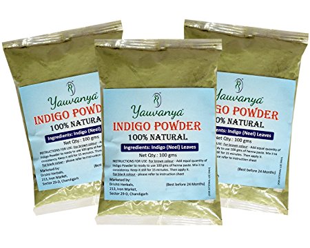 Yauvanya Pure Indigo Powder for hair - 3 X 100 Gms