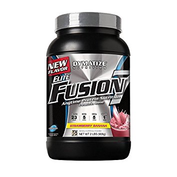 Dymatize Nutrition Elite Fusion-7 Straw Protein Powder, Strawberry Banana, 2 Pound