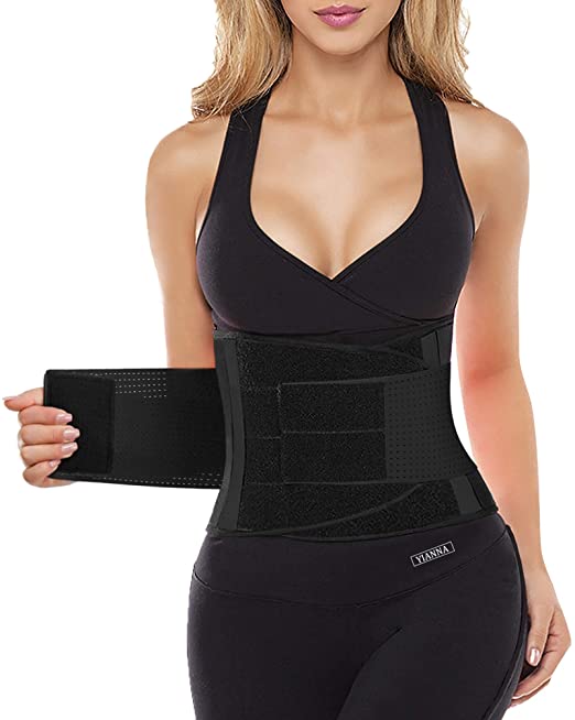 YIANNA Women Waist Trainer Belt Belly Sport Shaper Trimmer Sweat Training Girdle