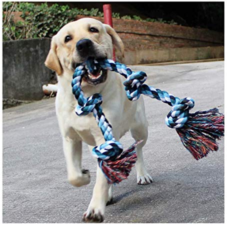 DIY House XXL 33inch Dog Rope Toys for Strong Large Dogs,Dog Chew Toy 5 Knots Rope Tug for Aggressive Chewers, Interactive Rope Chew Toys to Large Dog Breeds 5Knot Rope
