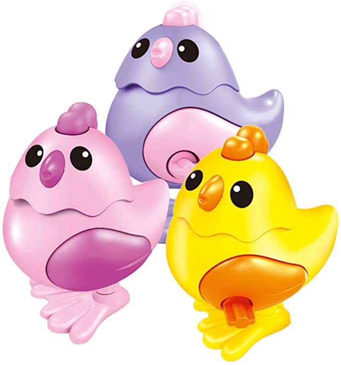 LIHAO Easter Party Favors, 3 Pieces Easter Chicks Wind Up Toys for Easter Egg Hunt, Easter Basket Stuffers Fillers Gift