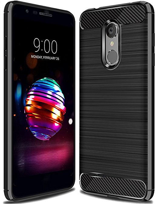 LG K30 Case,LG K10 2018 Case, LG Premier Pro Case, Suensan TPU Shock Absorption Technology Raised Bezels Protective Case Cover for LG K10 2018 smartphone (Black)