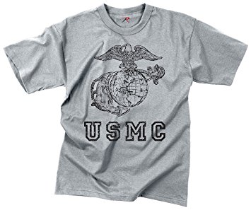 Rothco T-Shirt/Usmc Globe & Anchor - Grey