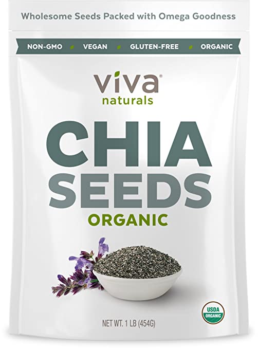 Viva Naturals Organic Raw Chia Seeds (1 LB)