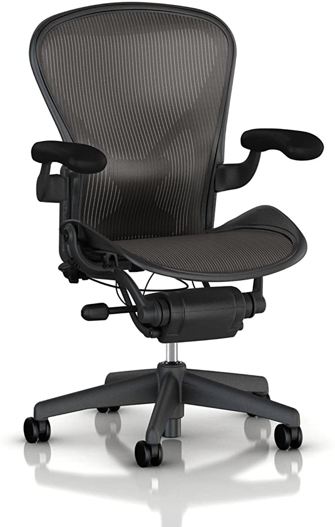 Herman Miller Classic Aeron Chair - Fully Adjustable, B size, Adjustable PostureFit, Carpet Casters OPEN BOX