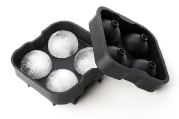 Blusmart Ice Ball Maker Mold Flexible Silicone Tray Molds 4 X 4.5cm Round Ice Ball Spheres Fast-Release