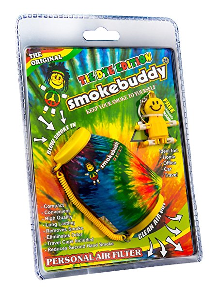 Smoke Buddy Tie Die Yellow/Orange Assorted Personal Air Filter