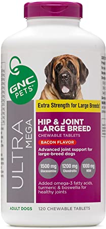GNC Pets Ultra Mega Hip & Joint Supplements for Dogs | Chewable Tablets, Liquid Supplements, and Mini Bones | Dog Supplements Available in Multiple Sizes and Flavors For All Adult Dogs