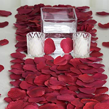 BalsaCircle 4000 Burgundy Silk Artificial Rose Petals Wedding Ceremony Flower Scatter Tables Decorations Bulk Supplies Wholesale