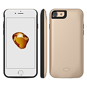 Modernway iPhone 7 Battery Case,5200mAh Rechargeable Portable Extended Battery Charging Case for iPhone 7(4.7 inch),External Battery Charger Case,Backup Power Bank Case,Juice Bank Cover(Gold)