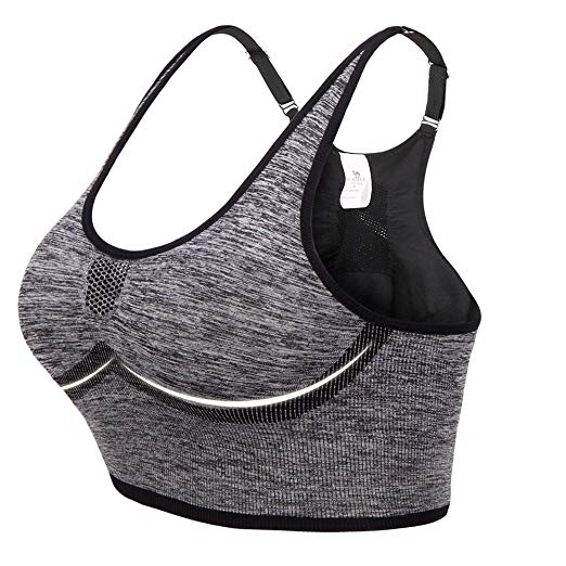 Camel Padded Sports Bra for Women Wireless Sports Bra Yoga Running Fitness Bra Crop Tank Top