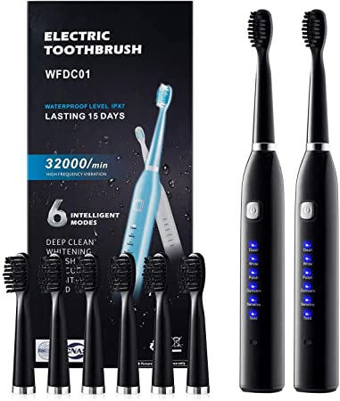 Electric Toothbrush WFDC01, YS1000, black, 2pcs