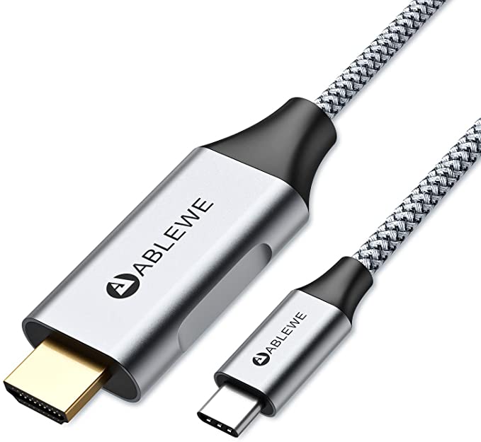 USB C to HDMI Cable, ABLEWE USB Type-C to HDMI Cable with Resolution 4K@60Hz, 6.6ft Thunderbolt 3 to HDMI Cable Support for MacBook Pro 2020/2019 ,iPad Pro,iMac, Chromebook, Dell XPS Surfacebook, Samsung Galaxy S20/S10/Note 20