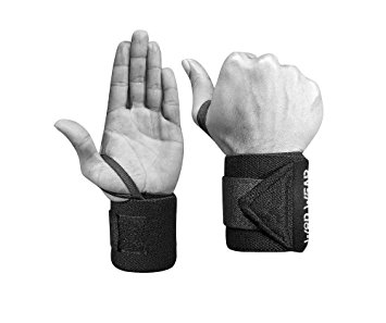 Wrist Wraps - Professional Fitness Elastic 18 Inch Pair of Two for Powerlifting, Bodybuilding, Weight Lifting, Cross-training Wrist Supports for Weight Training